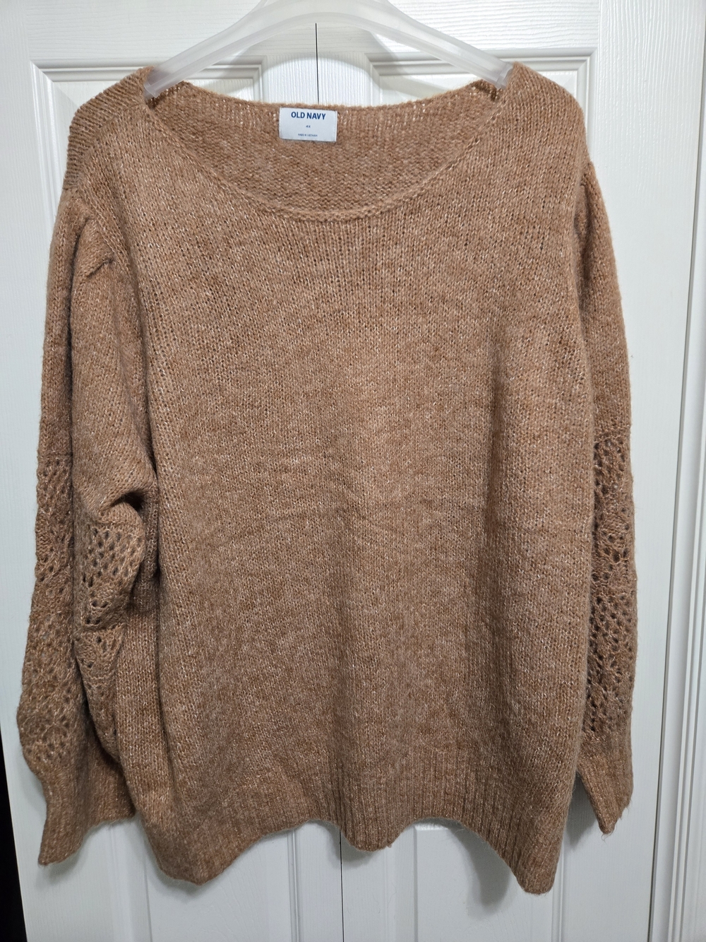 Old Navy Women's Camel/Tan Scoop Neck Knit Sweater 4XL